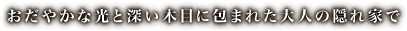 おだやかな光と深い木目に包まれた大人の隠れ家で