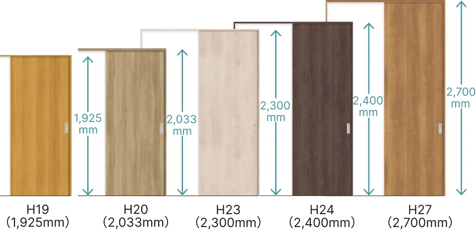 H19(1,925mm) H20(2,033mm) H23(2,300mm) H24(2,400mm) H27(2,700mm)
