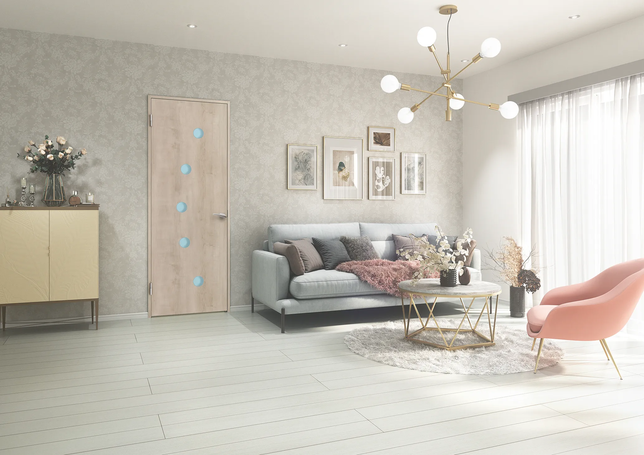 個性を楽しむ、遊び心のあるナチュラルモダンリビング