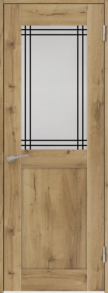 格子ガラス入りRデザインドア